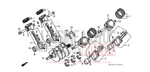ARBRE VILEBREQUIN/PISTON ST1100N de 1992